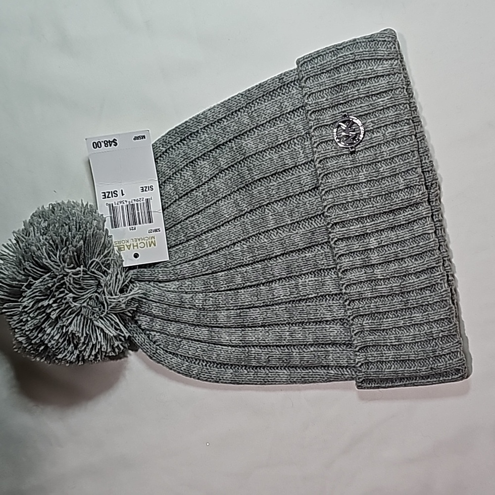Michael Kors Cable Knit Pom Beanie Hat